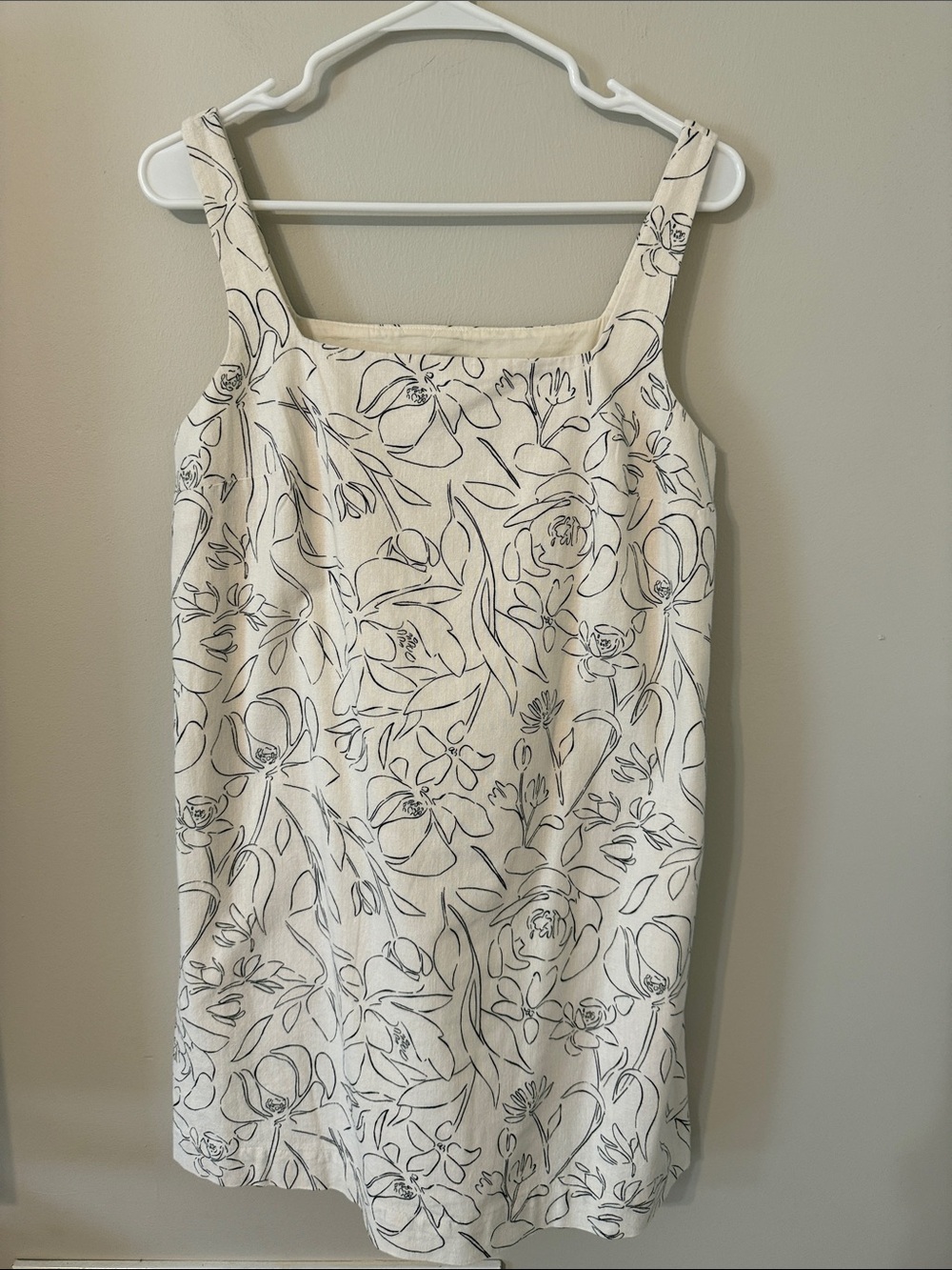a new day Cream Floral Mini Dress with Black Outline
